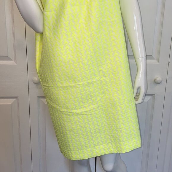 🔥J Crew Neon Yellow Blue Dress Sz 2 New with tag - Picture 11 of 16